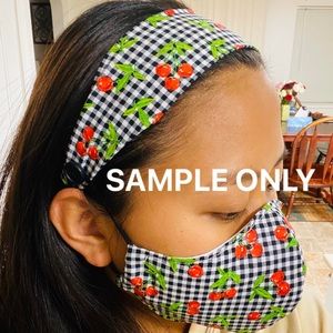 Headband with Buttons and 3-Layer Face Mask